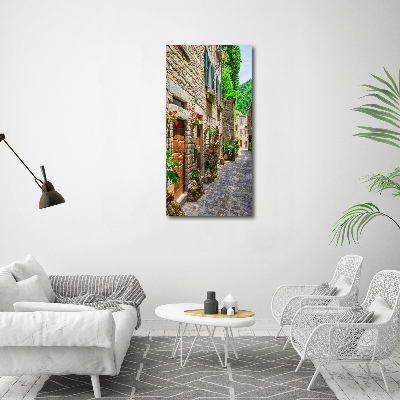 Verticaal canvasschilderij Een charmante straat