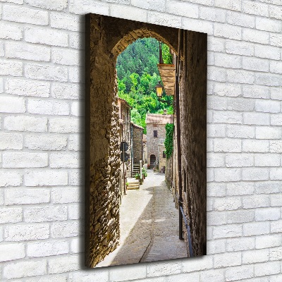 Verticaal schilderij op canvas Een charmante straat