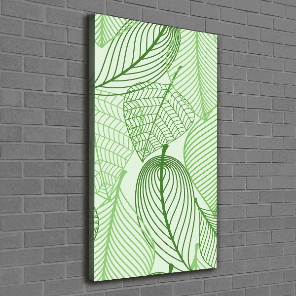Verticaal schilderij op canvas Groene bladeren