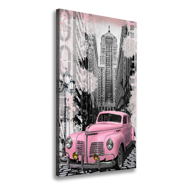 Verticale foto op canvas Roze auto