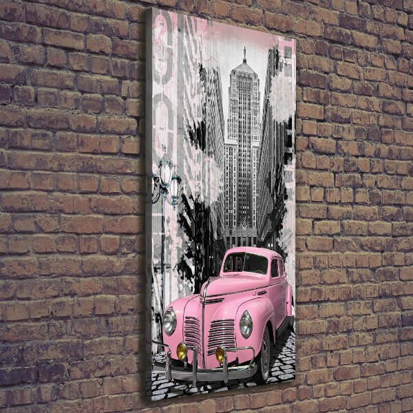 Verticale foto op canvas Roze auto