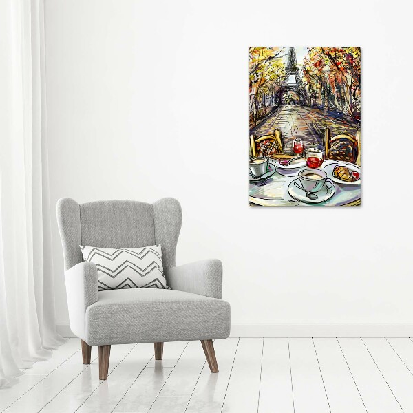 Verticaal schilderij op canvas Ontbijt in Parijs