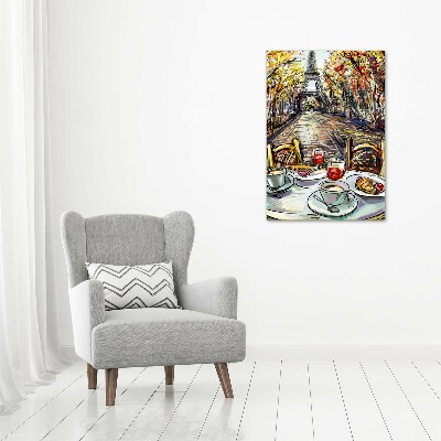 Verticaal schilderij op canvas Ontbijt in Parijs