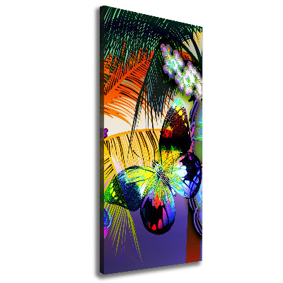 Verticale canvasfoto Kleurrijke bloemen