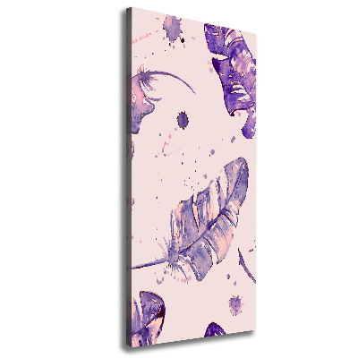 Verticale canvasfoto Veren en bloemen