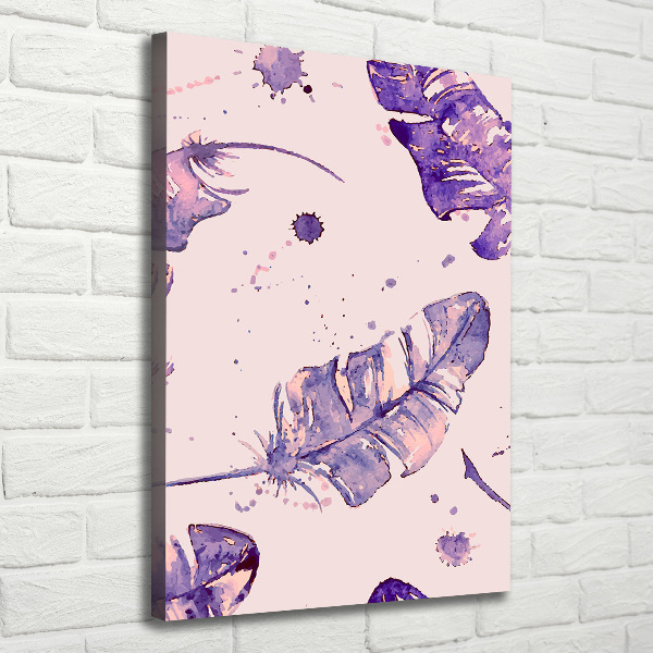 Verticale canvasfoto Veren en bloemen