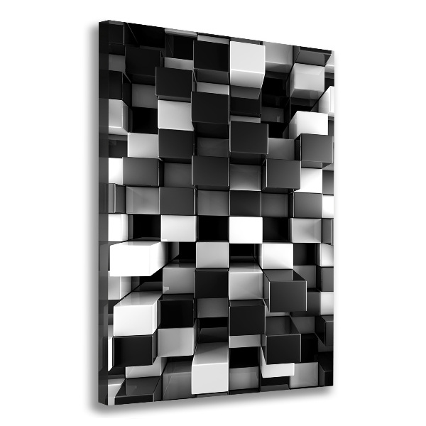 Verticaal schilderij op canvas Kubusabstractie