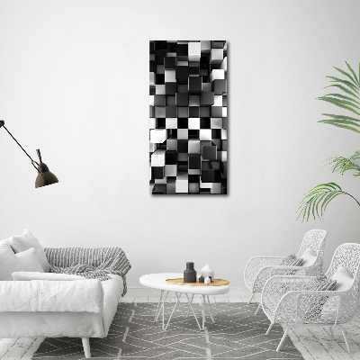 Verticaal schilderij op canvas Kubusabstractie