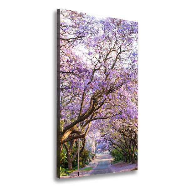 Verticaal schilderij op canvas Jacarandapad