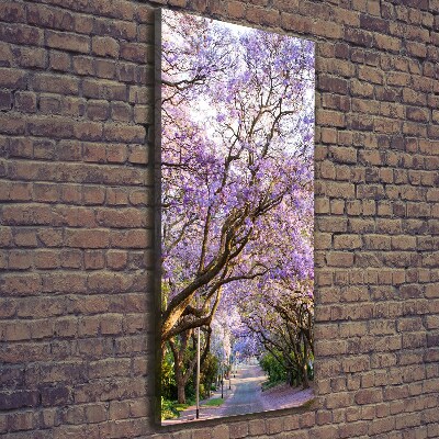 Verticaal schilderij op canvas Jacarandapad