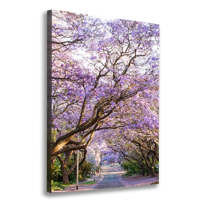 Verticaal schilderij op canvas Jacarandapad