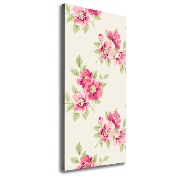 Verticale foto op canvas Roze bloemen