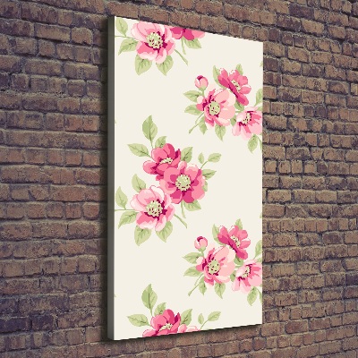 Verticale foto op canvas Roze bloemen
