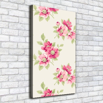 Verticale foto op canvas Roze bloemen