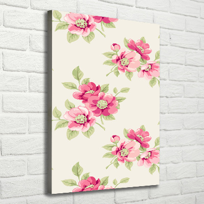 Verticale foto op canvas Roze bloemen