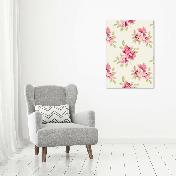 Verticale foto op canvas Roze bloemen