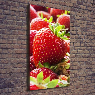 Verticaal schilderij op canvas Aardbeien