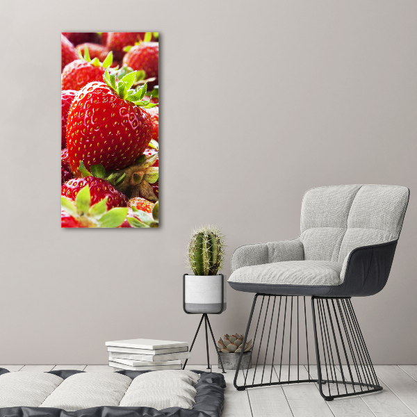 Verticaal schilderij op canvas Aardbeien