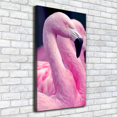Verticaal canvasschilderij Flamingo's