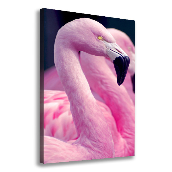 Verticaal canvasschilderij Flamingo's