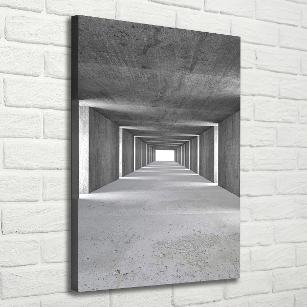 Verticaal schilderij op canvas Betonnen tunnel