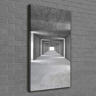 Verticaal schilderij op canvas Betonnen tunnel