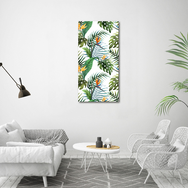 Verticale foto op canvas Tropische bladeren