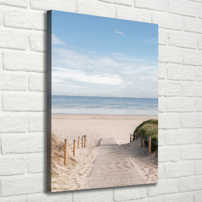 Verticaal schilderij op canvas Pad naar het strand