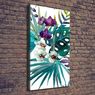 Verticaal canvasschilderij Hawaiiaans patroon