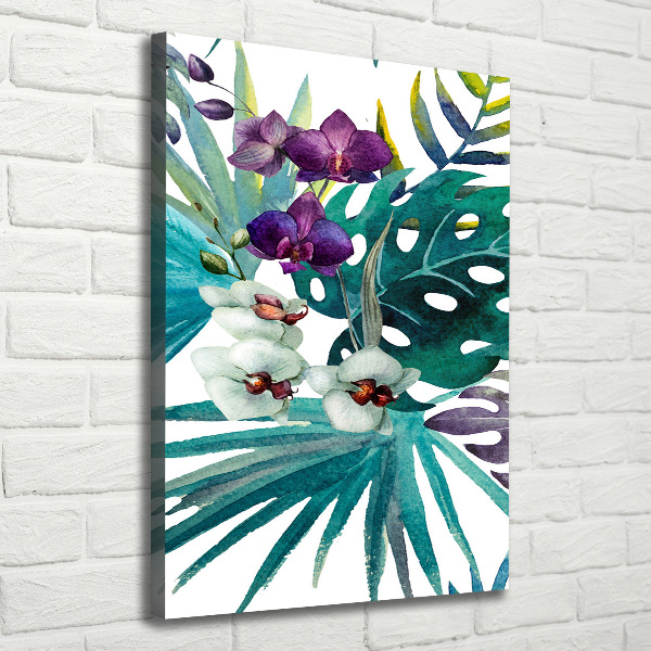 Verticaal canvasschilderij Hawaiiaans patroon