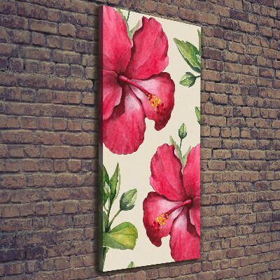 Verticaal schilderij op canvas Hawaiiaanse bloemen