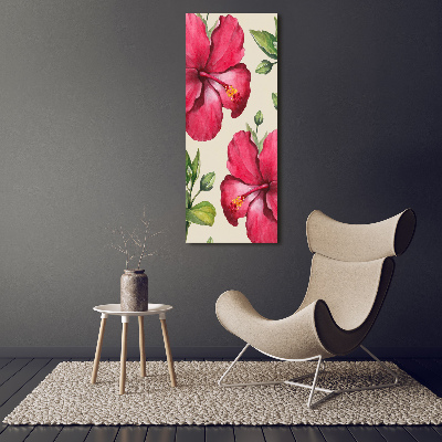 Verticaal schilderij op canvas Hawaiiaanse bloemen