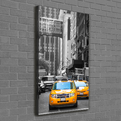 Verticale canvasfoto New Yorkse taxi's