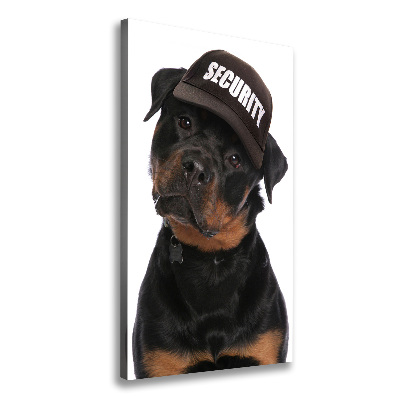 Verticale foto op canvas Rottweiler met pet