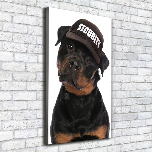 Verticale foto op canvas Rottweiler met pet