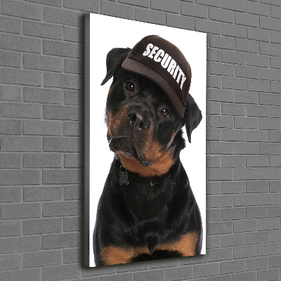 Verticale foto op canvas Rottweiler met pet