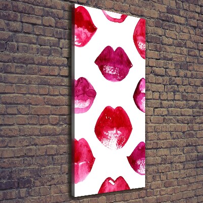 Verticaal canvasschilderij Rode lippen