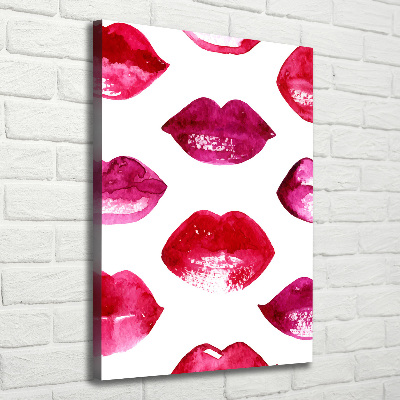 Verticaal canvasschilderij Rode lippen
