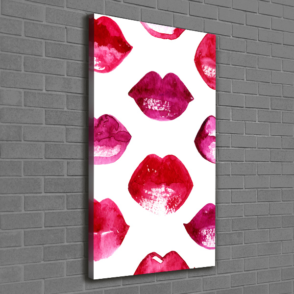 Verticaal canvasschilderij Rode lippen