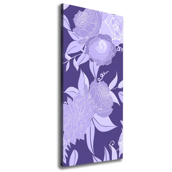 Verticaal canvasschilderij Bloemenpatroon
