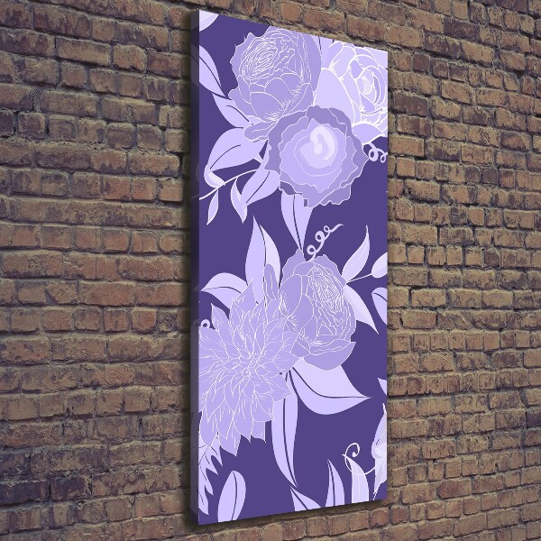Verticaal canvasschilderij Bloemenpatroon