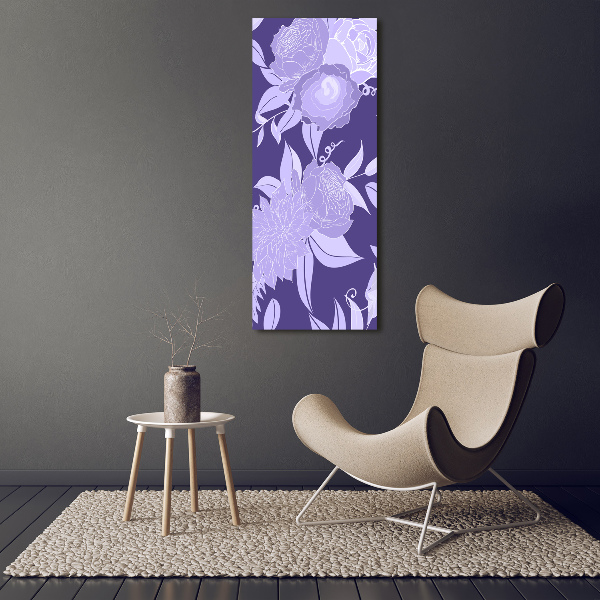 Verticaal canvasschilderij Bloemenpatroon