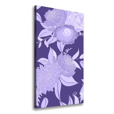 Verticaal canvasschilderij Bloemenpatroon