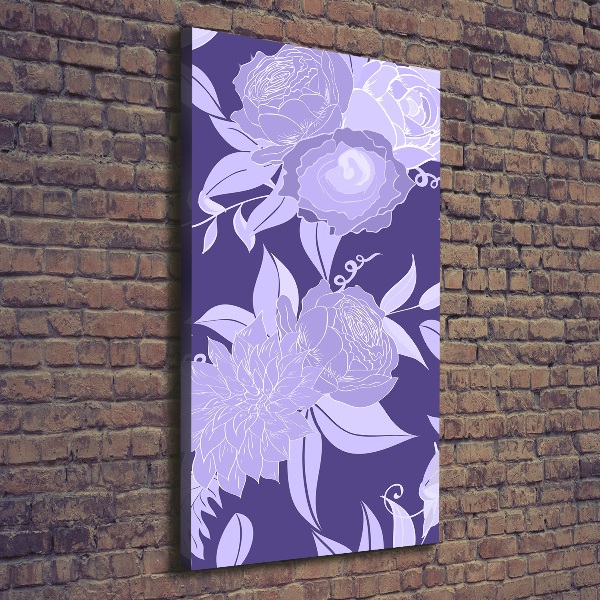 Verticaal canvasschilderij Bloemenpatroon