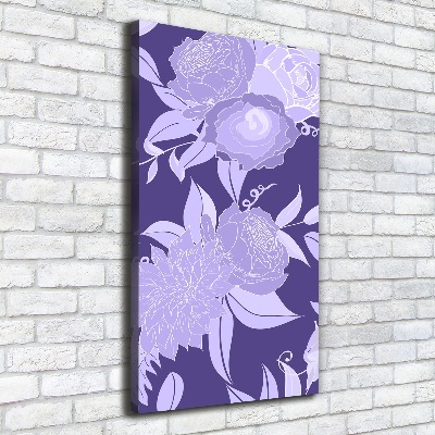 Verticaal canvasschilderij Bloemenpatroon