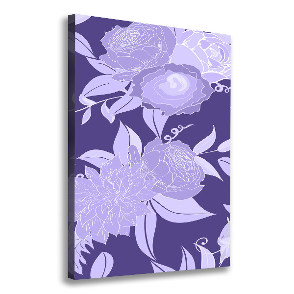 Verticaal canvasschilderij Bloemenpatroon