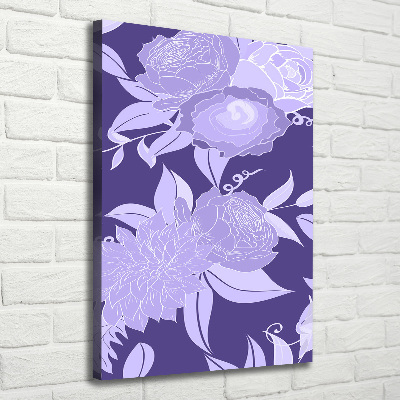 Verticaal canvasschilderij Bloemenpatroon