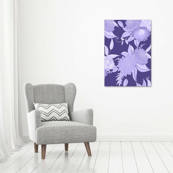 Verticaal canvasschilderij Bloemenpatroon