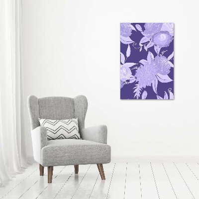 Verticaal canvasschilderij Bloemenpatroon