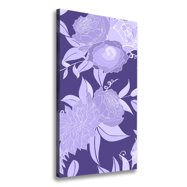 Verticaal canvasschilderij Bloemenpatroon